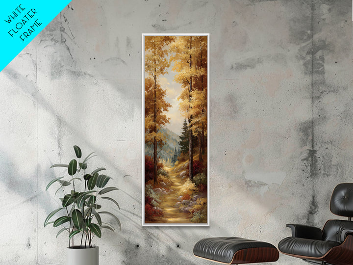 Woodland Path with Golden Autumn Atmosphere Canvas Print, Art, Modern Decor, Living Room Decor, Fine Art, Art Prints, ART-1x3-35