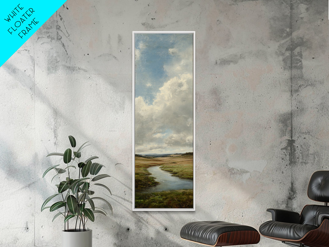 Classic Landscape with Winding River and Atmospheric Canvas Print, Art, Textured Painting, Living Room Decor, Oil Painting, ART-1x3-39