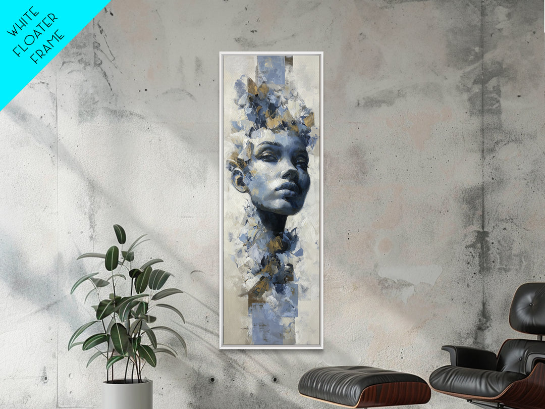 Expressive Portrait with Dramatic Light and Textured Canvas Print, Art, Room Decor, Living Room Decor, Fine Art, ART-1x3-40