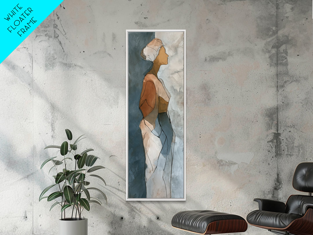 Simple Monochrome Figure Study Canvas Print, Art, Statement Artwork, Living Room Decor, Fine Art, Digital Art, ART-1x3-48