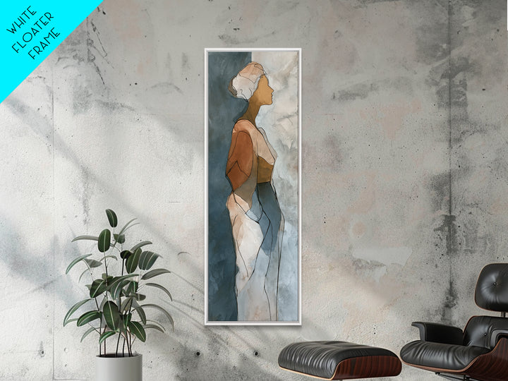Simple Monochrome Figure Study Canvas Print, Art, Statement Artwork, Living Room Decor, Fine Art, Digital Art, ART-1x3-48