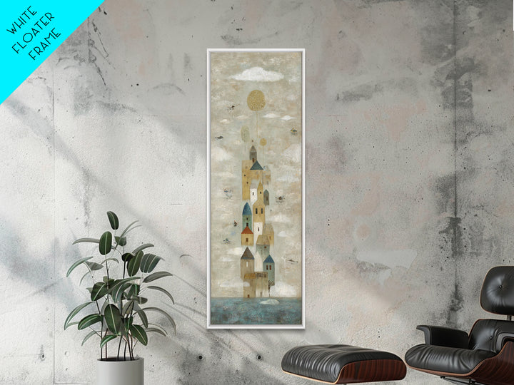 Naive Folk Art Village Canvas Print, Art, Contemporary Art, Living Room Decor, Fine Art, Art Deco, Original Art, ART-1x3-56