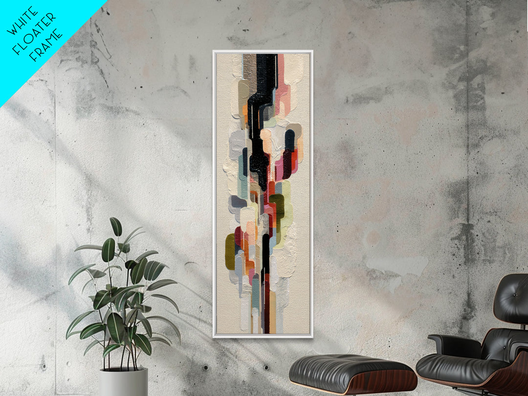 Contemporary Abstract with Layered Pigments and Energetic Framed Canvas Print, Art, Resin Art, Living Room Decor, Fine Art, ART-1x3-62