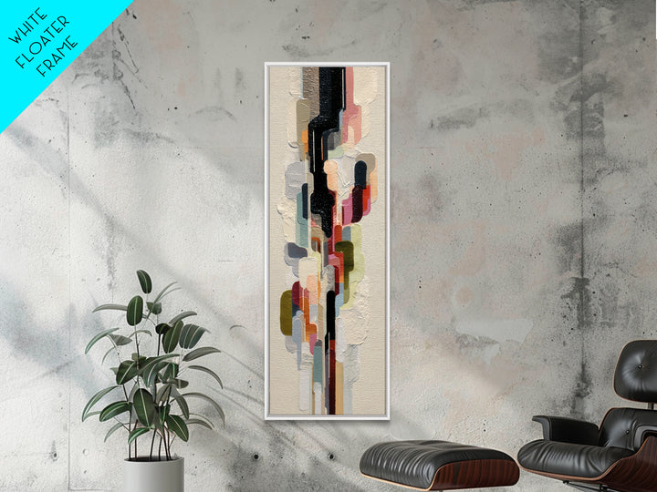 Contemporary Abstract with Layered Pigments and Energetic Framed Canvas Print, Art, Resin Art, Living Room Decor, Fine Art, ART-1x3-62