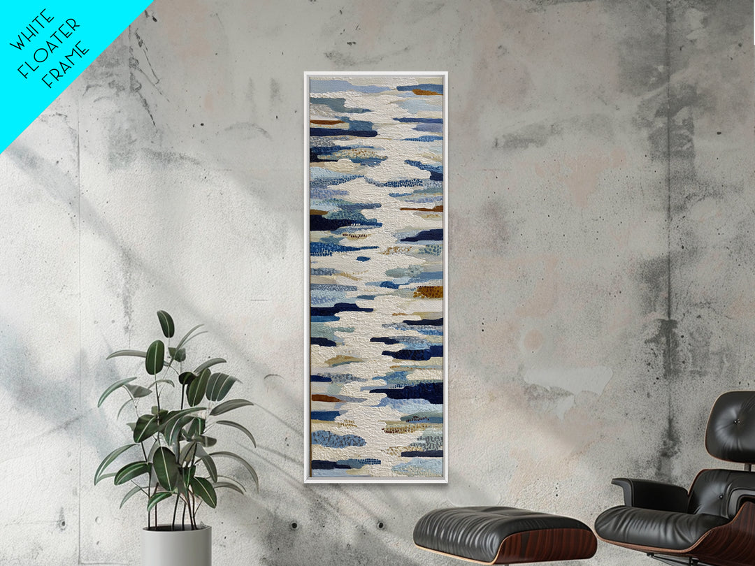 Abstract Water Forms Framed Canvas Print, Art, Wall Art Prints, Living Room Decor, Fine Art, Ai Art, Textured Wall Art, ART-1x3-79