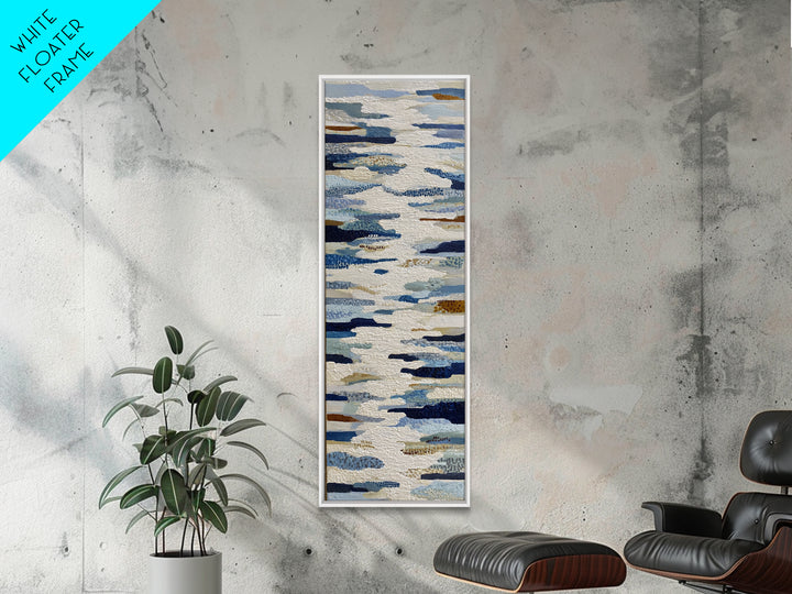 Abstract Water Forms Framed Canvas Print, Art, Wall Art Prints, Living Room Decor, Fine Art, Ai Art, Textured Wall Art, ART-1x3-79