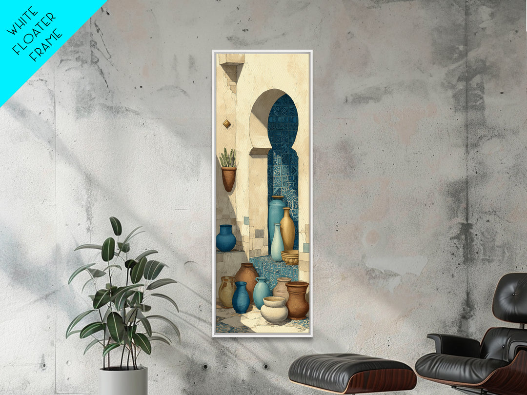 Architectural Archway in Warm Mediterranean Light Canvas Print, Art, Abstract Wall Art, Living Room Decor, Oil Painting, ART-1x3-82