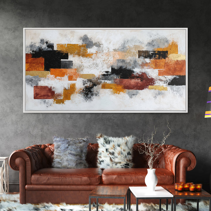 Contemporary Abstract with Layered Pigments and Energetic Canvas Print, Art, Gallery Decor, Living Room Decor, Abstract Art, ART-2x1-22