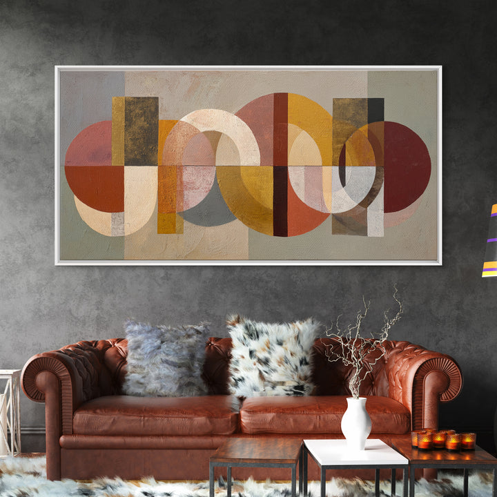 Geometric Color Study Canvas Print, Art, Living Room Decor, Abstract Art, Art Nouveau, Framed Wall Art, Canvas Wall Art, ART-2x1-53