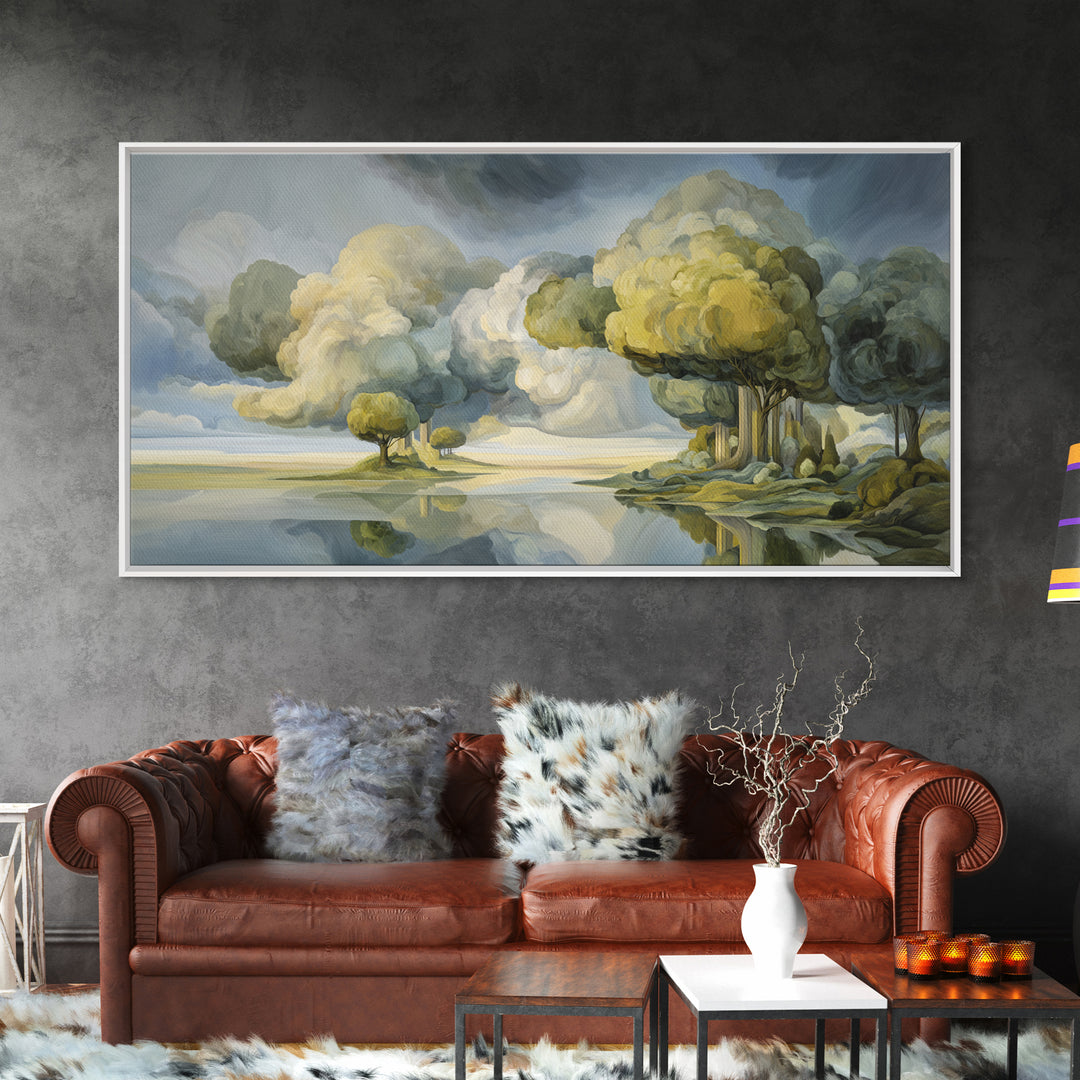 Surreal Dream Landscape Framed Canvas Print, Art, Large Wall Art, Living Room Decor, Fine Art, Prints Wall Art, ART-2x1-55