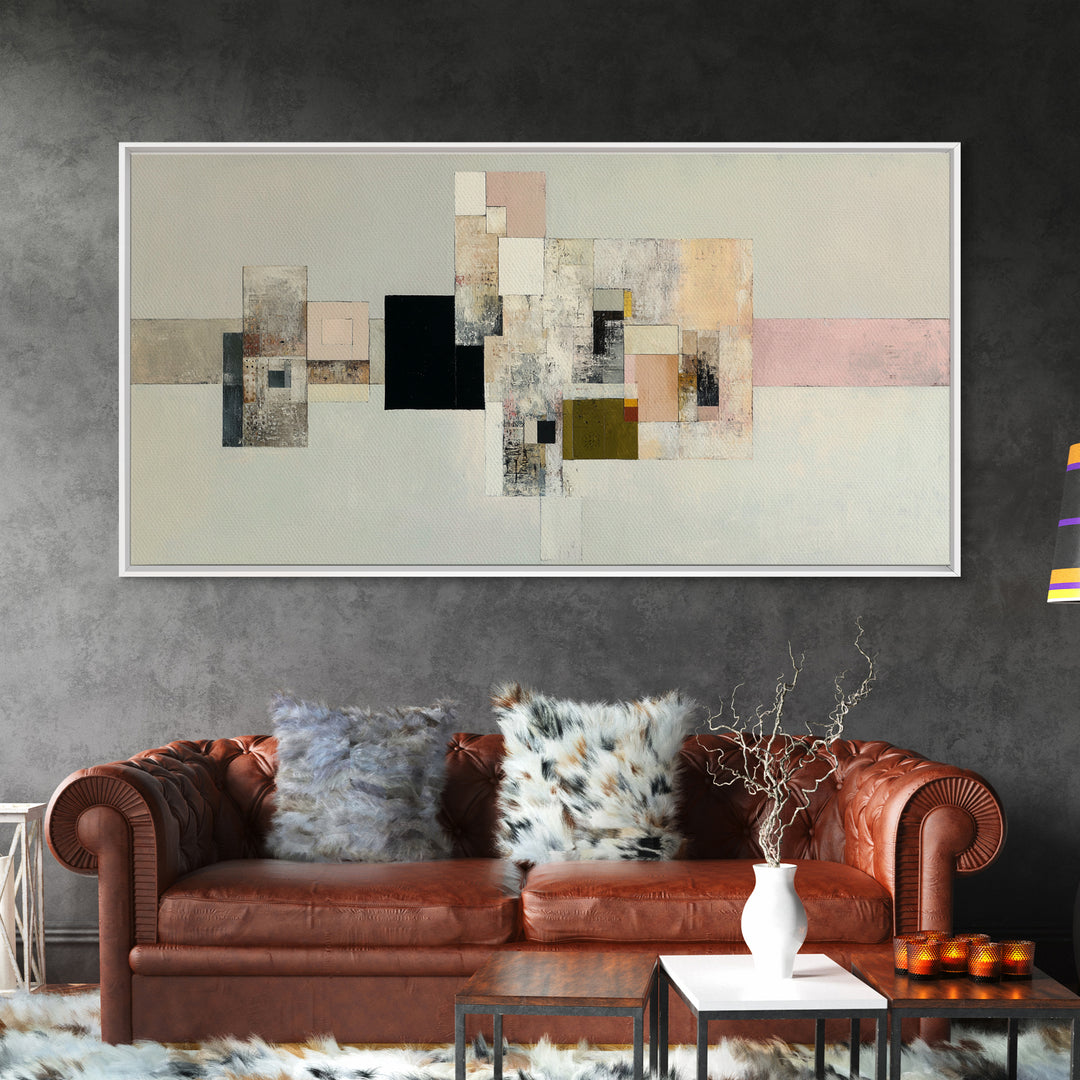 Geometric Color Study Canvas Print, Art, Living Room Decor, Abstract Art, Art Nouveau, Framed Wall Art, Canvas Wall Art, ART-2x1-77