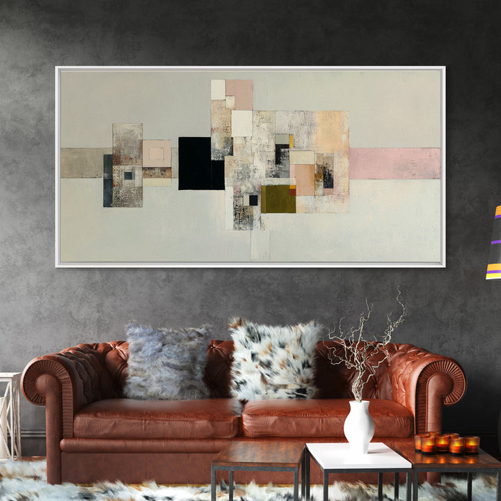 Geometric Color Study Canvas Print, Art, Living Room Decor, Abstract Art, Art Nouveau, Framed Wall Art, Canvas Wall Art, ART-2x1-77