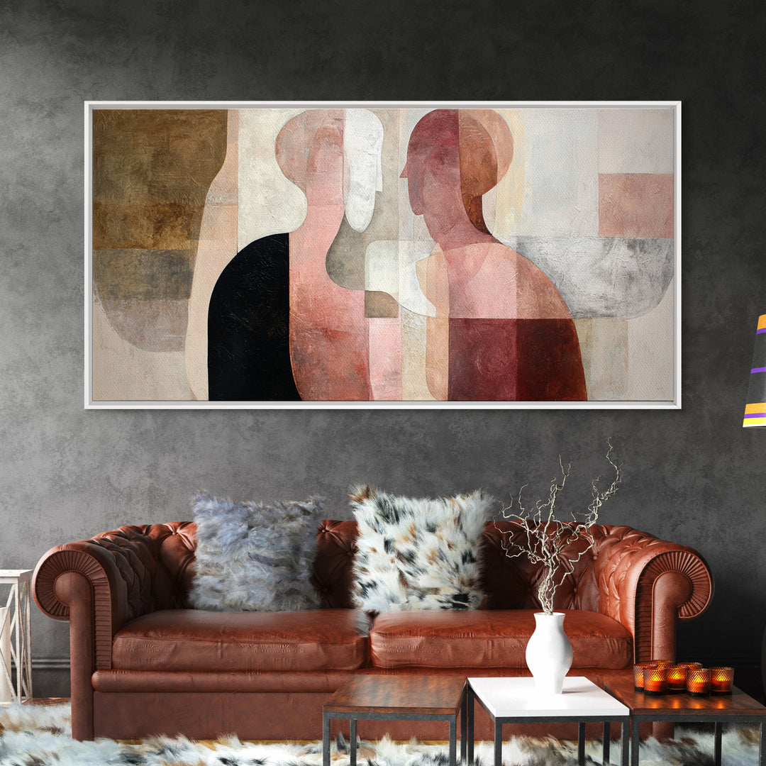 Simple Monochrome Figure Study Framed Canvas Print, Art, Boho Decor, Living Room Decor, Fine Art, Printable Wall Art, ART-2x1-8