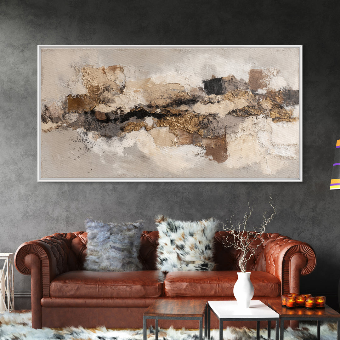 Textured Neutral Abstraction Framed Canvas Print, Art, Art Prints, Living Room Decor, Abstract Art, Framed Wall Art, ART-2x1-81