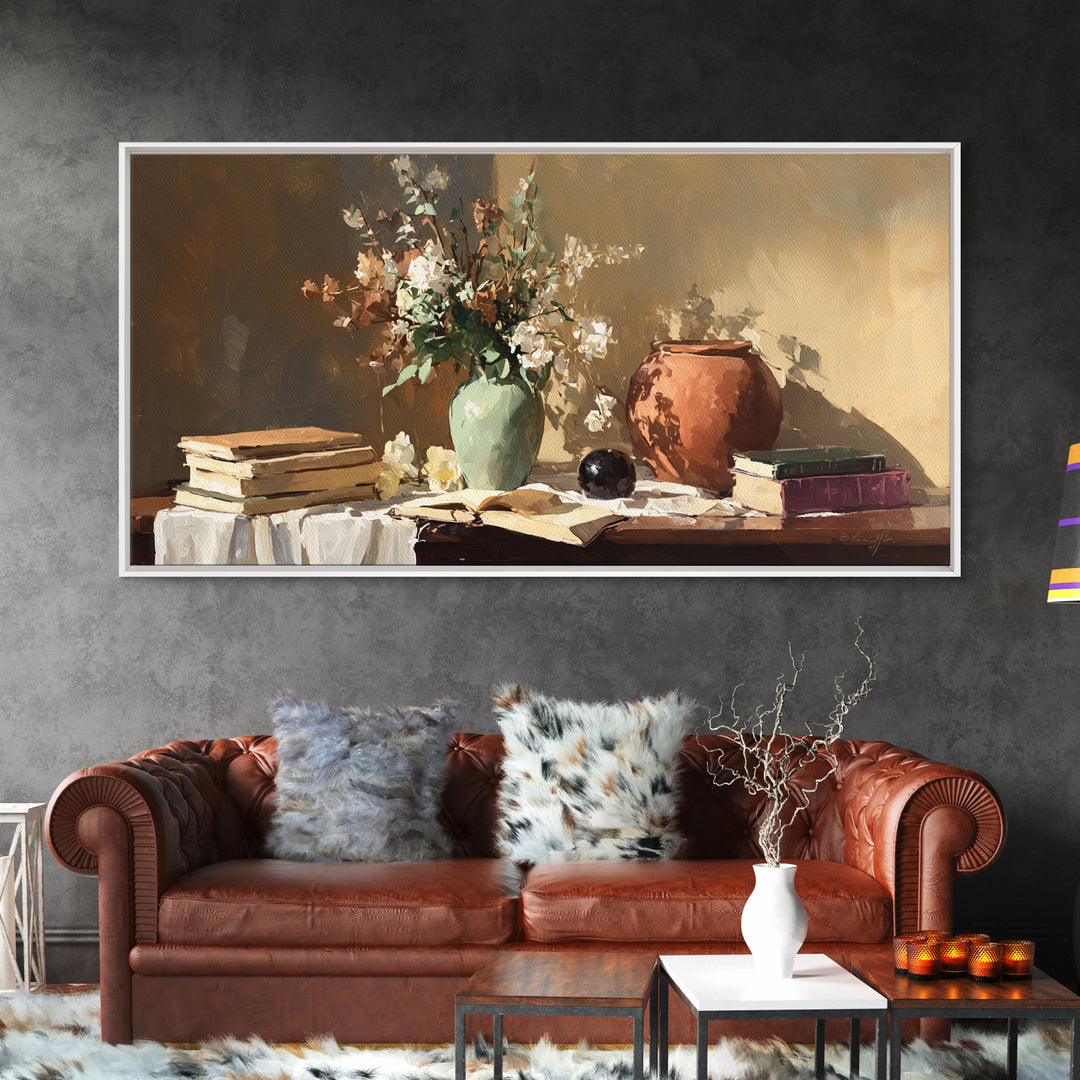 Sunlit Interior Still Life Canvas Print, Art, Room Decor, Living Room Decor, Fine Art, Art Commission, Digital Wall Art, ART-2x1-82