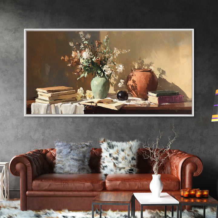 Sunlit Interior Still Life Canvas Print, Art, Room Decor, Living Room Decor, Fine Art, Art Commission, Digital Wall Art, ART-2x1-82