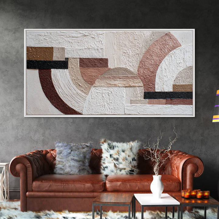 Textured Neutral Abstraction Framed Canvas Print, Art, Fine Art Print, Living Room Decor, Abstract Art, Digital Art, ART-2x1-9