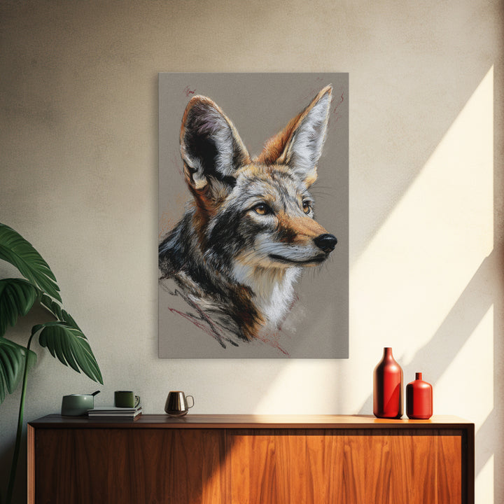 Elegant Animal Portrait Framed Canvas Print, Art, Home Decor, Living Room Decor, Fine Art, Minimalist Decor, ART-2x3-26