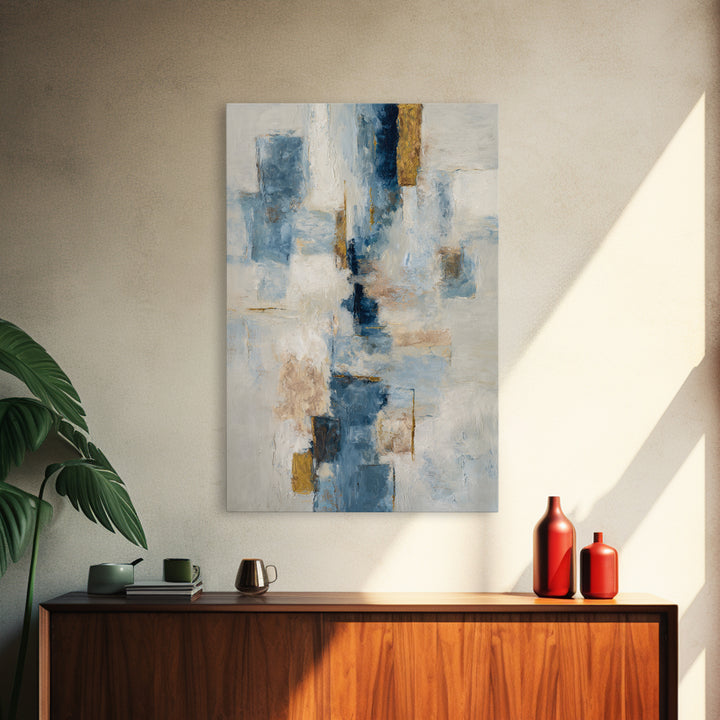 Modern Sculptural Shapes Rendered as Painted Forms Framed Canvas Print, Art, Luxury Decor, Living Room Decor, Abstract Art, ART-2x3-38