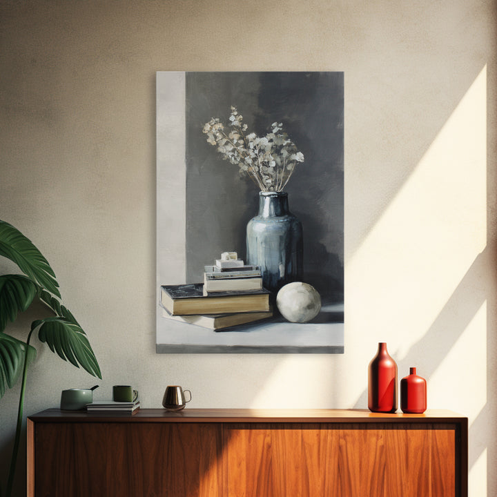 Sunlit Interior Still Life Framed Canvas Print, Art, Fine Art Print, Living Room Decor, Fine Art, Digital Art, ART-2x3-46
