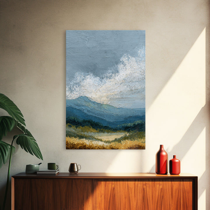 Quiet Mountain Scene Canvas Print, Art, Minimalist Decor, Living Room Decor, Fine Art, Large Wall Art, Art Deco, ART-2x3-49