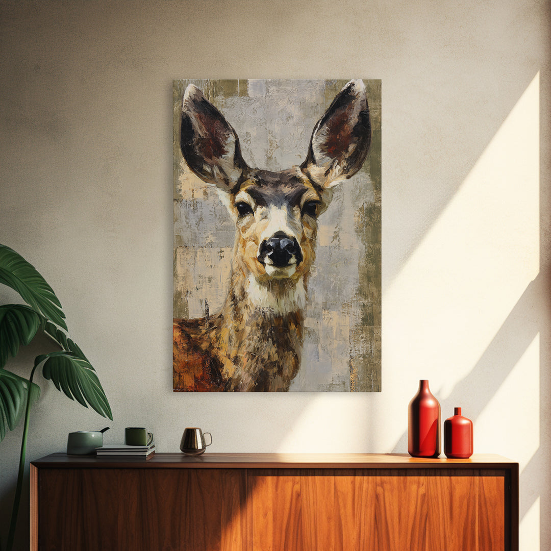 Elegant Animal Portrait Canvas Print, Art, Statement Artwork, Living Room Decor, Fine Art, Digital Art, Printable Wall Art, ART-2x3-50