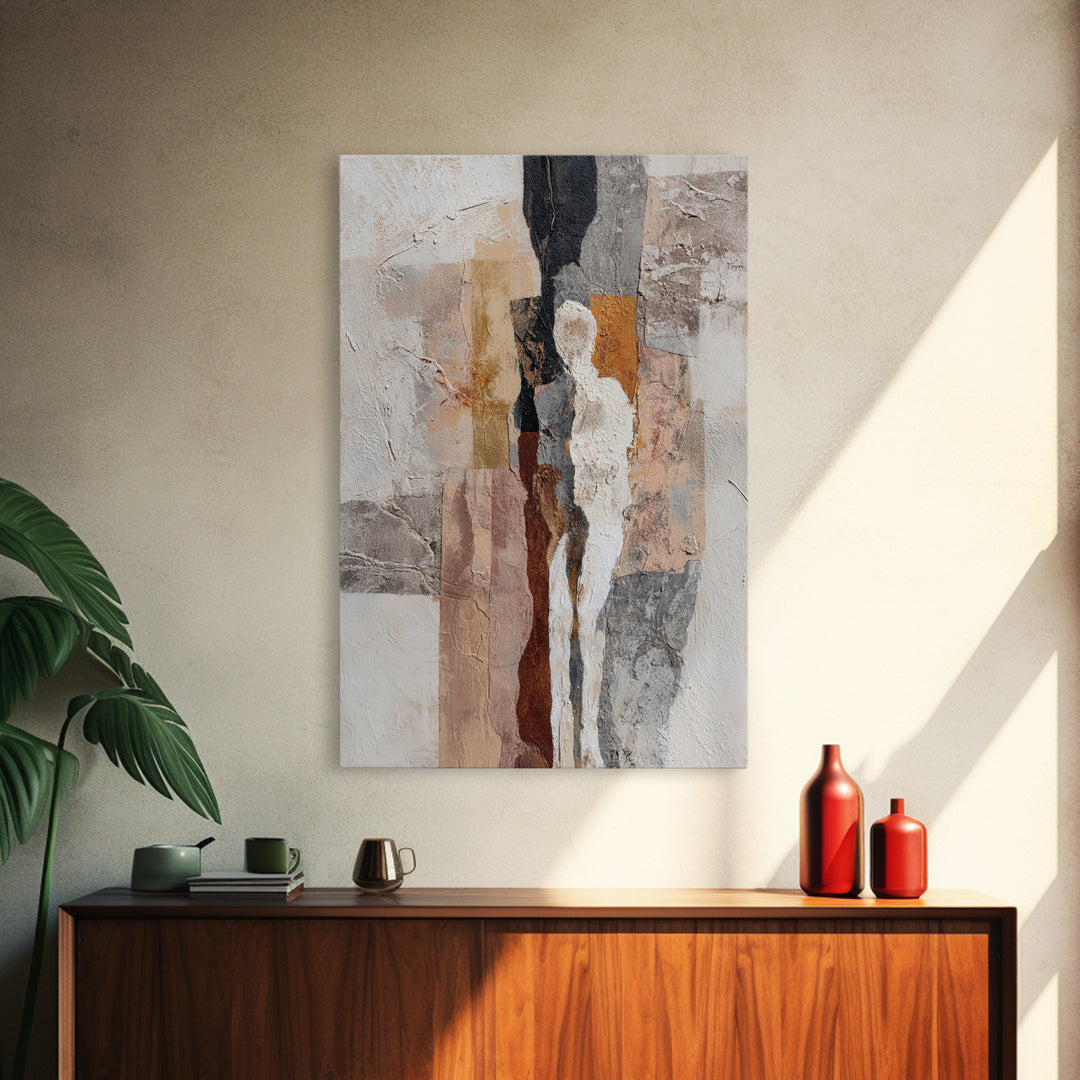 Textured Neutral Abstraction Framed Canvas Print, Art, Art Print, Living Room Decor, Abstract Art, Canvas Wall Art, ART-2x3-69