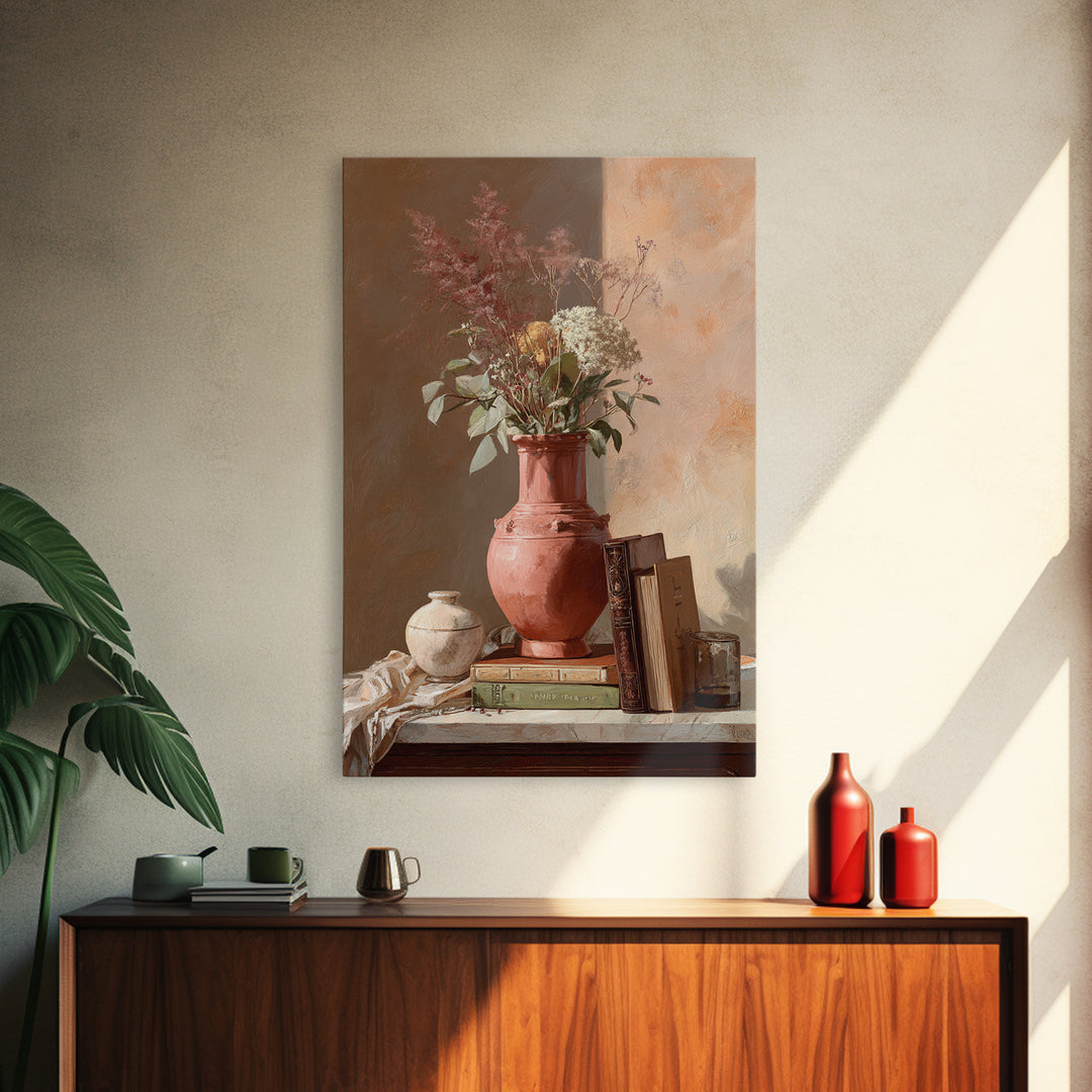 Sunlit Interior Still Life Canvas Print, Art, Textured Painting, Living Room Decor, Fine Art, Digital Wall Art, ART-2x3-70