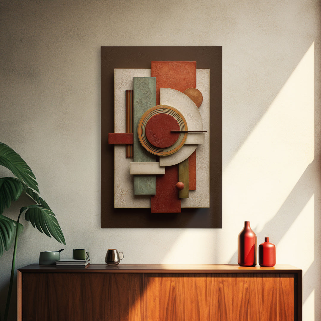Modern Sculptural Shapes Rendered as Painted Forms Canvas Print, Art, Wall Art, Living Room Decor, Fine Art, ART-2x3-86