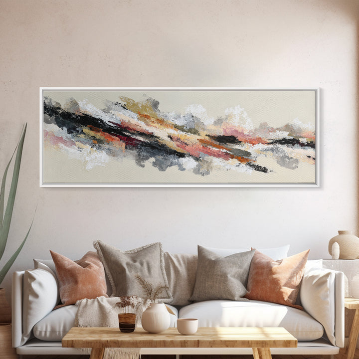 Contemporary Abstract with Layered Pigments and Energetic Canvas Print, Art, Digital Art, Living Room Decor, ART-3x1-18