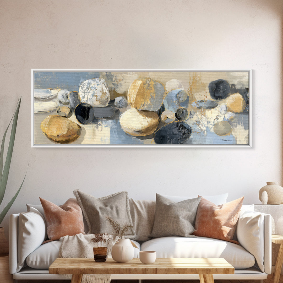 Modern Sculptural Shapes Rendered as Painted Forms Canvas Print, Art, Wall Decor, Living Room Decor, Fine Art, ART-3x1-22