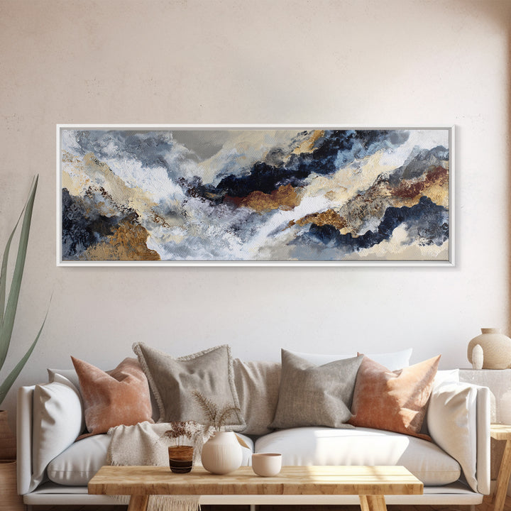 Textured Neutral Abstraction Canvas Print, Art, Art Commission, Living Room Decor, Fine Art, Black Art, Framed Art, ART-3x1-29