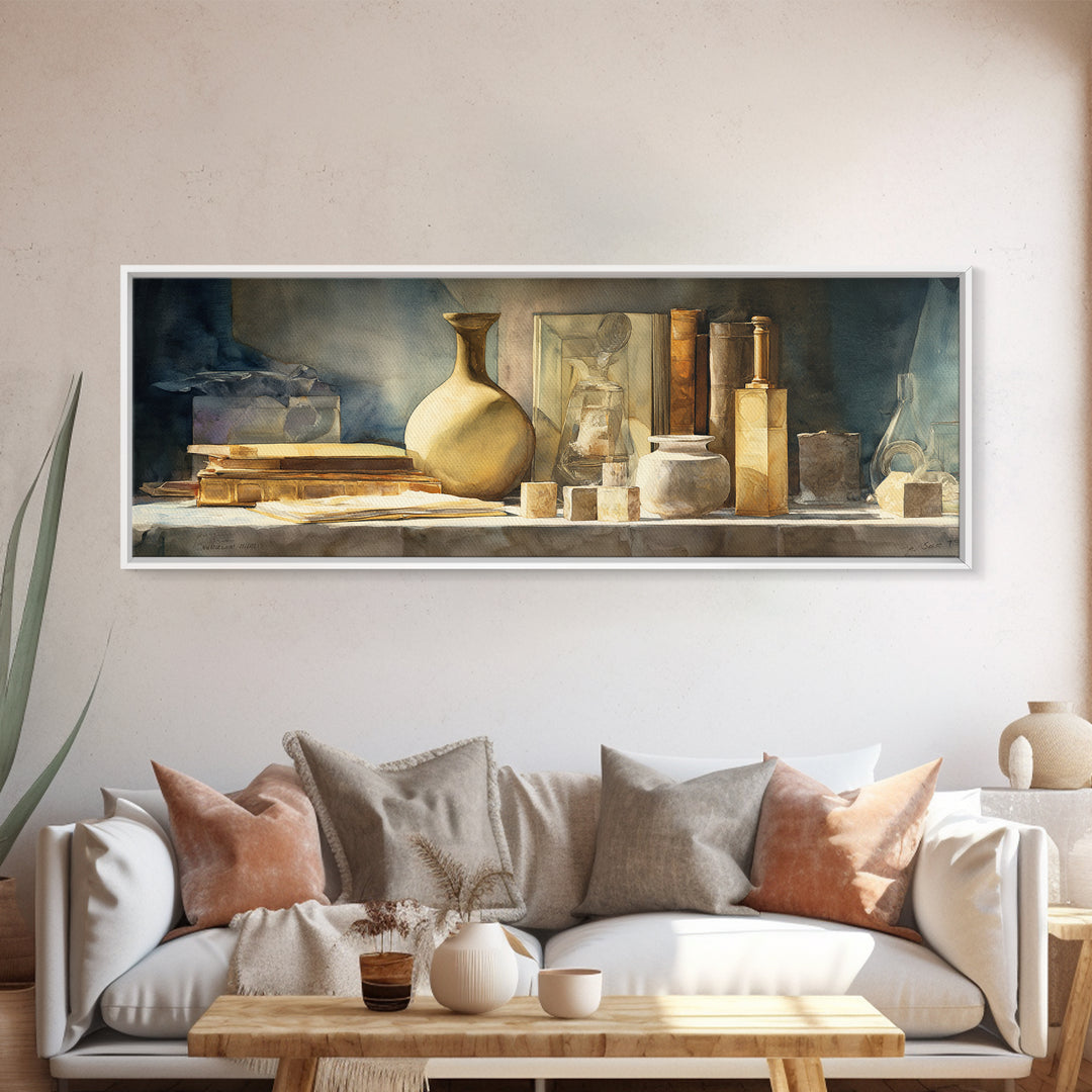 Sunlit Interior Still Life Canvas Print, Art, Room Decor, Living Room Decor, Fine Art, Art Commission, Digital Wall Art, ART-3x1-30