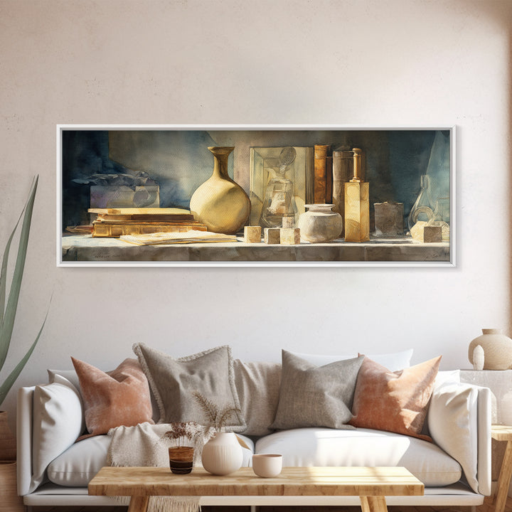 Sunlit Interior Still Life Canvas Print, Art, Room Decor, Living Room Decor, Fine Art, Art Commission, Digital Wall Art, ART-3x1-30