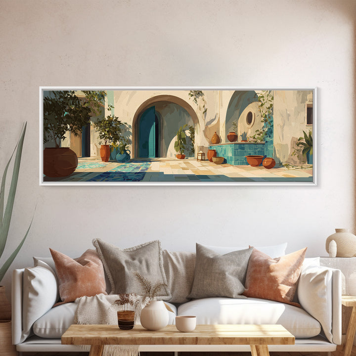 Architectural Archway in Warm Mediterranean Light Canvas Print, Art, Art Print, Living Room Decor, Fine Art, ART-3x1-38