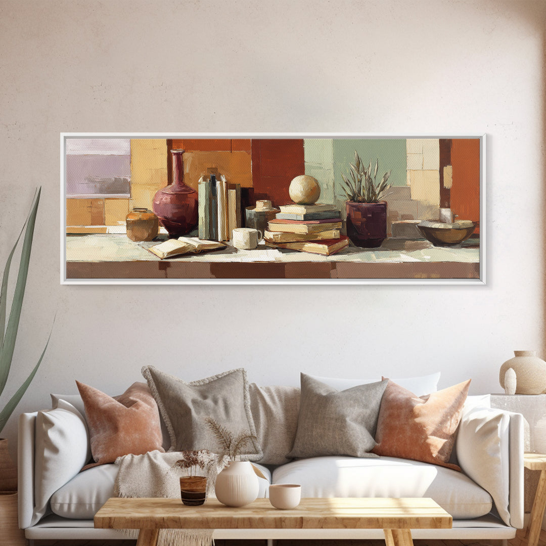 Sunlit Interior Still Life Canvas Print, Art, Ai Art, Living Room Decor, Fine Art, Home Decor, Gallery Decor, ART-3x1-54