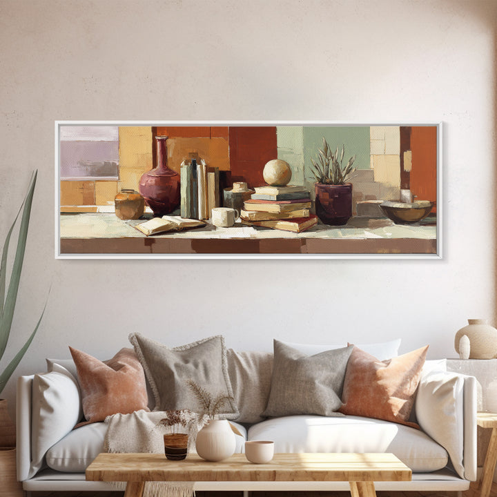 Sunlit Interior Still Life Canvas Print, Art, Ai Art, Living Room Decor, Fine Art, Home Decor, Gallery Decor, ART-3x1-54