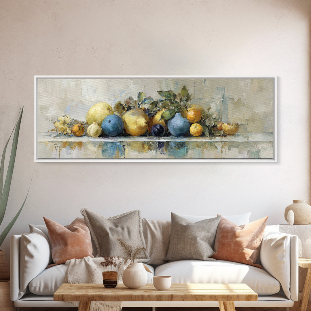 Bold Pop Fruit Composition Framed Canvas Print, Art, Luxury Decor, Living Room Decor, Fine Art, Metal Wall Art, ART-3x1-56