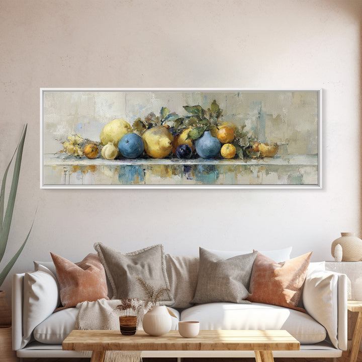 Bold Pop Fruit Composition Framed Canvas Print, Art, Luxury Decor, Living Room Decor, Fine Art, Metal Wall Art, ART-3x1-56