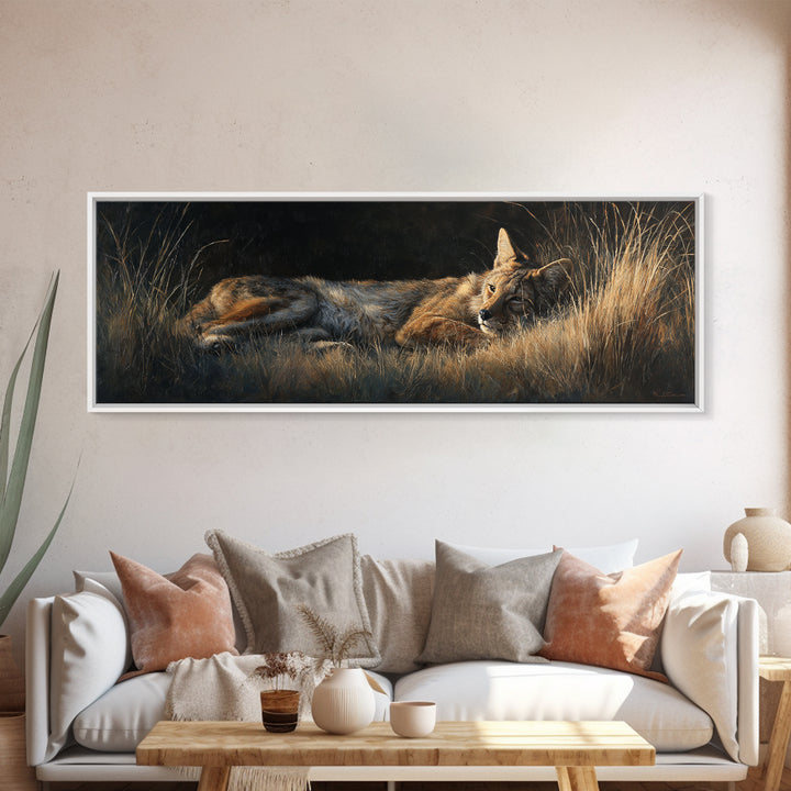 Elegant Animal Portrait Framed Canvas Print, Art, Art Commission, Living Room Decor, Fine Art, Black Art, Framed Art, ART-3x1-58