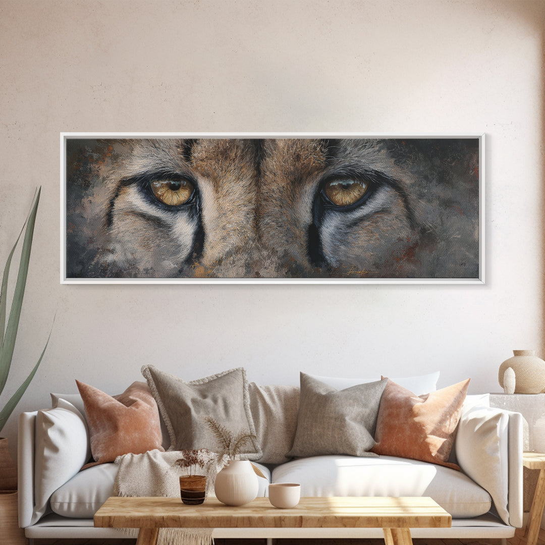 Elegant Animal Portrait Framed Canvas Print, Art, Art Commission, Living Room Decor, Fine Art, Black Art, Framed Art, ART-3x1-82