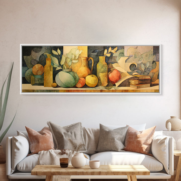 Naive Folk Art Village Framed Canvas Print, Art, Living Room Decor, Fine Art, Art Nouveau, Framed Wall Art, Canvas Wall Art, ART-3x1-84