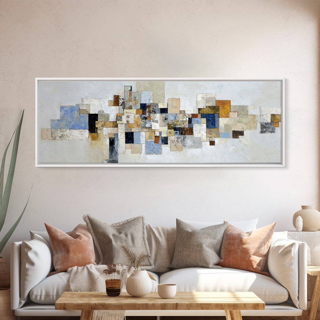 Modern Sculptural Shapes Rendered as Painted Forms Canvas Print, Art, Art Deco, Living Room Decor, Abstract Art, ART-3x1-94
