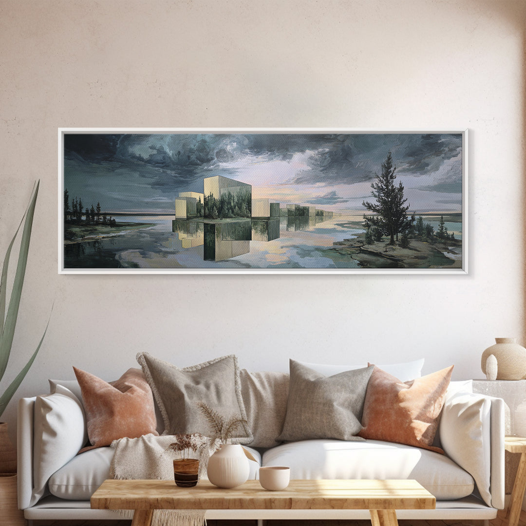 Surreal Dream Landscape Framed Canvas Print, Art, Gallery Decor, Living Room Decor, Oil Painting, Contemporary Art, ART-3x1-99