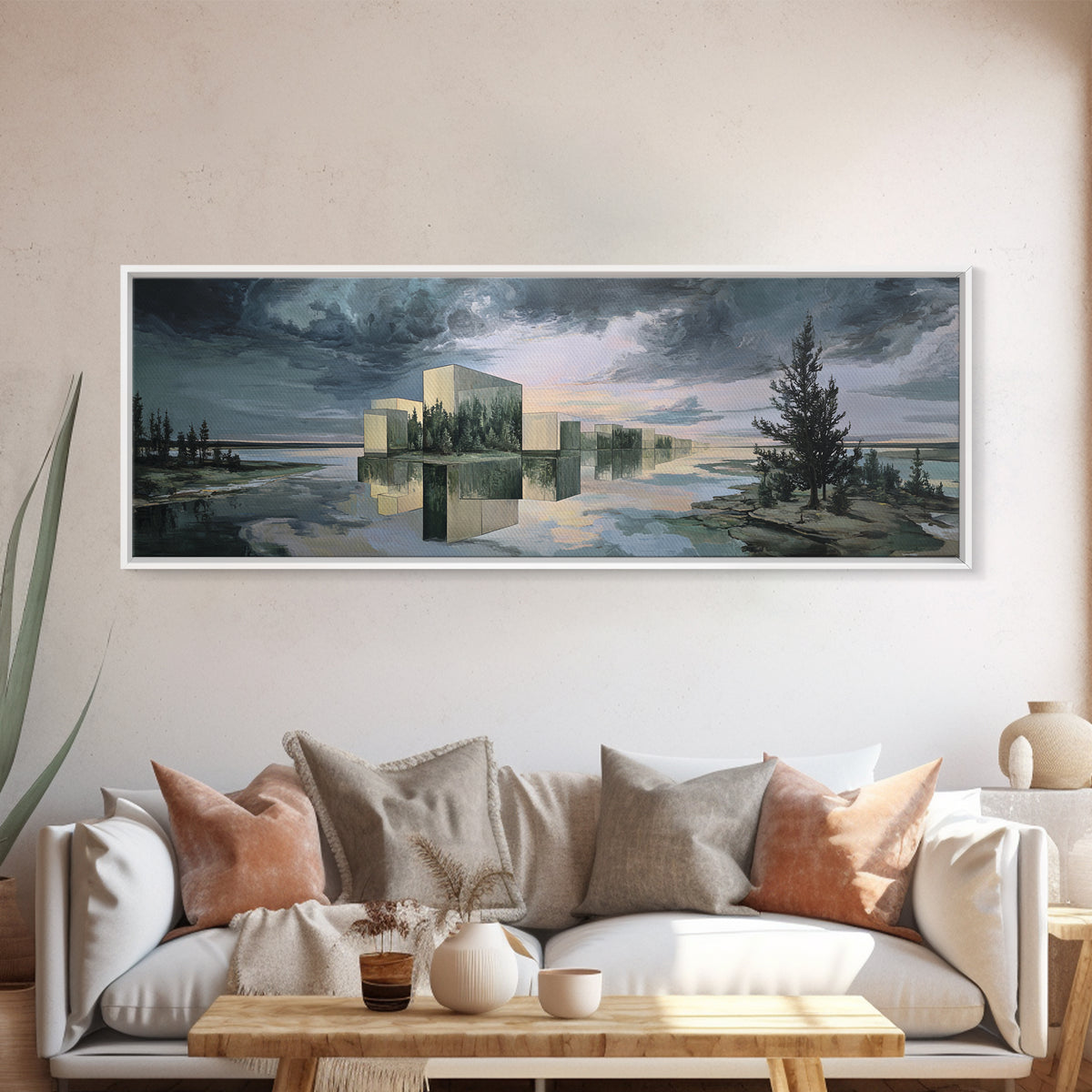 Surreal Dream Landscape Framed Canvas Print, Art, Gallery Decor, Living Room Decor, Oil Painting, Contemporary Art, ART-3x1-99