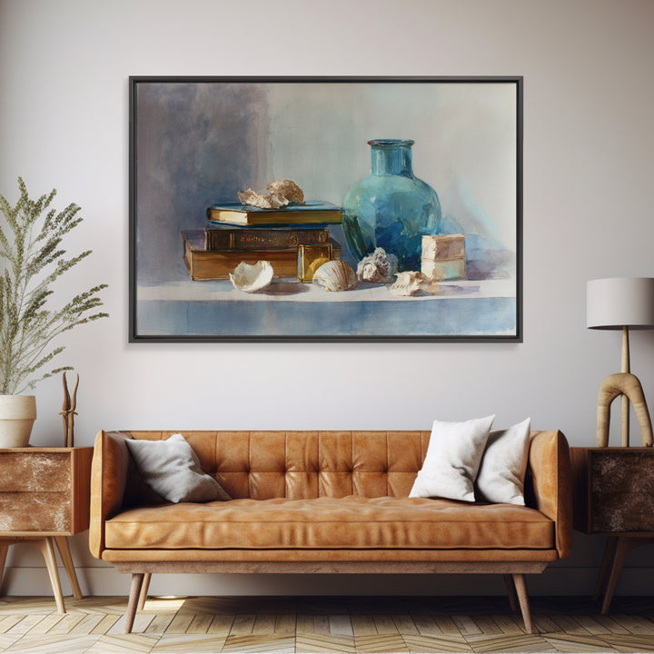 Sunlit Interior Still Life Framed Canvas Print, Art, Art Prints, Living Room Decor, Fine Art, Framed Wall Art, ART-3x2-18