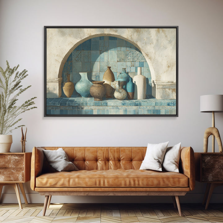 Architectural Archway in Warm Mediterranean Light Canvas Print, Art, Digital Art, Living Room Decor, Watercolor Art, ART-3x2-26