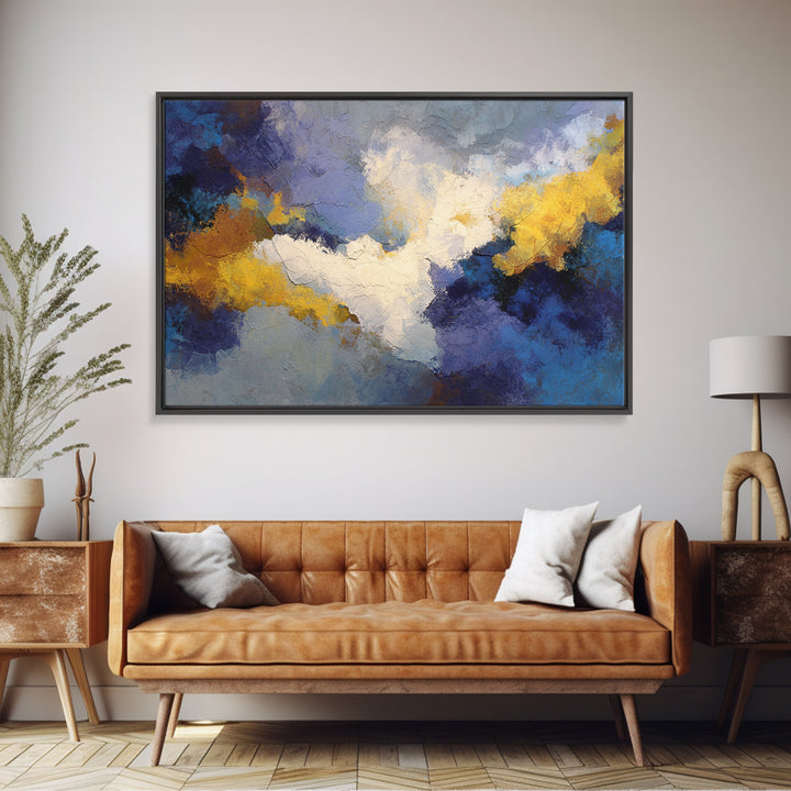 Contemporary Abstract with Layered Pigments and Energetic Canvas Print, Art, Large Wall Art, Living Room Decor, Fine Art, ART-3x2-30