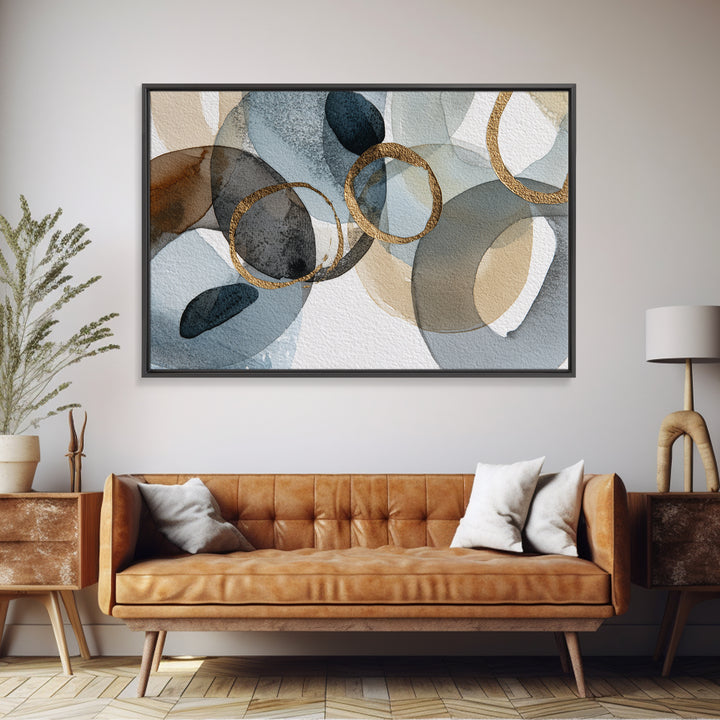Modern Sculptural Shapes Rendered as Painted Forms Canvas Print, Art, Art Deco, Living Room Decor, Abstract Art, ART-3x2-34