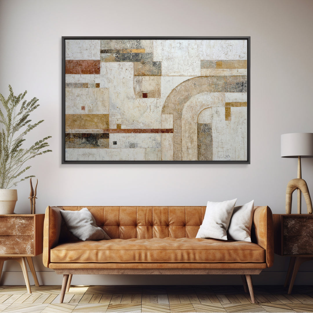 Textured Neutral Abstraction Framed Canvas Print, Art, Framed Wall Art, Living Room Decor, Abstract Art, Resin Art, ART-3x2-41